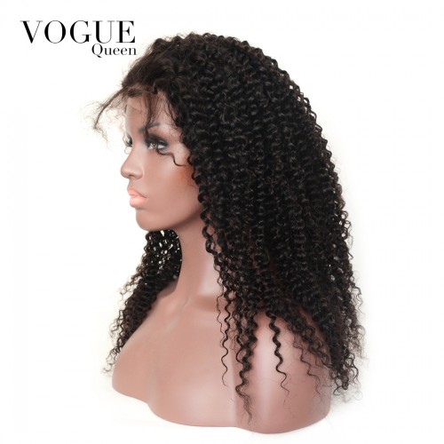 Kinky Curly 250 Density Lace Front Wig Human Virgin Hair For Black Women